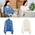 thumbnail image 2 of Warm Coral Fleece Blanket Shawl Wrap for Home Use Watching TV Office Napping, 2 of 17