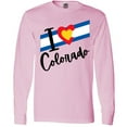 thumbnail image 3 of Inktastic I Love Colorado with Heart Flag Long Sleeve T-Shirt, 3 of 5