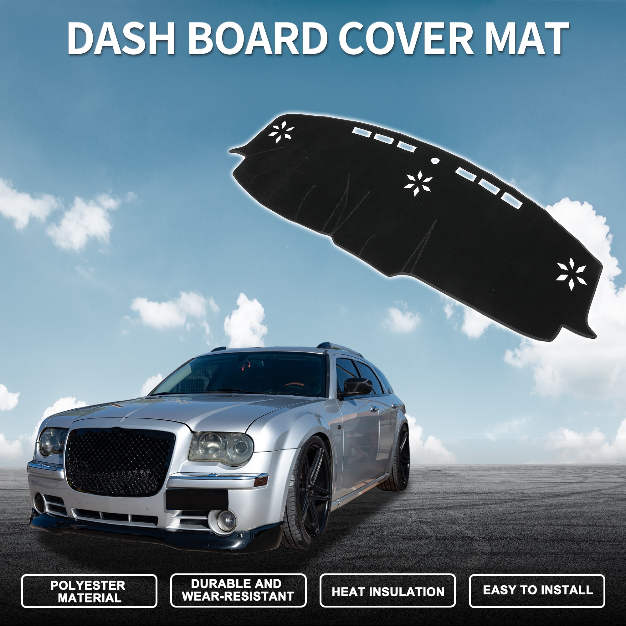 Unique Bargains Dash Cover for Chrysler 300C Non-Slip Center Console Dash Cover Mat 1 Pcs