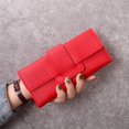 thumbnail image 1 of Cartera larga para mujer, cartera triple, cartera multifuncional de piel sintética, cartera sencilla y moderna, 1 of 6
