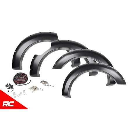 - Rough Country Pocket Fender Flares Flat Black (fits) 2017-2019 Nissan Titan Crew Cab F-N101705 Pocket Fender Flares