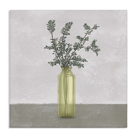 Stupell Industries Modern Plant in Vase Neutral Grey Canvas Art, 30 x 30, by Ziwei Li