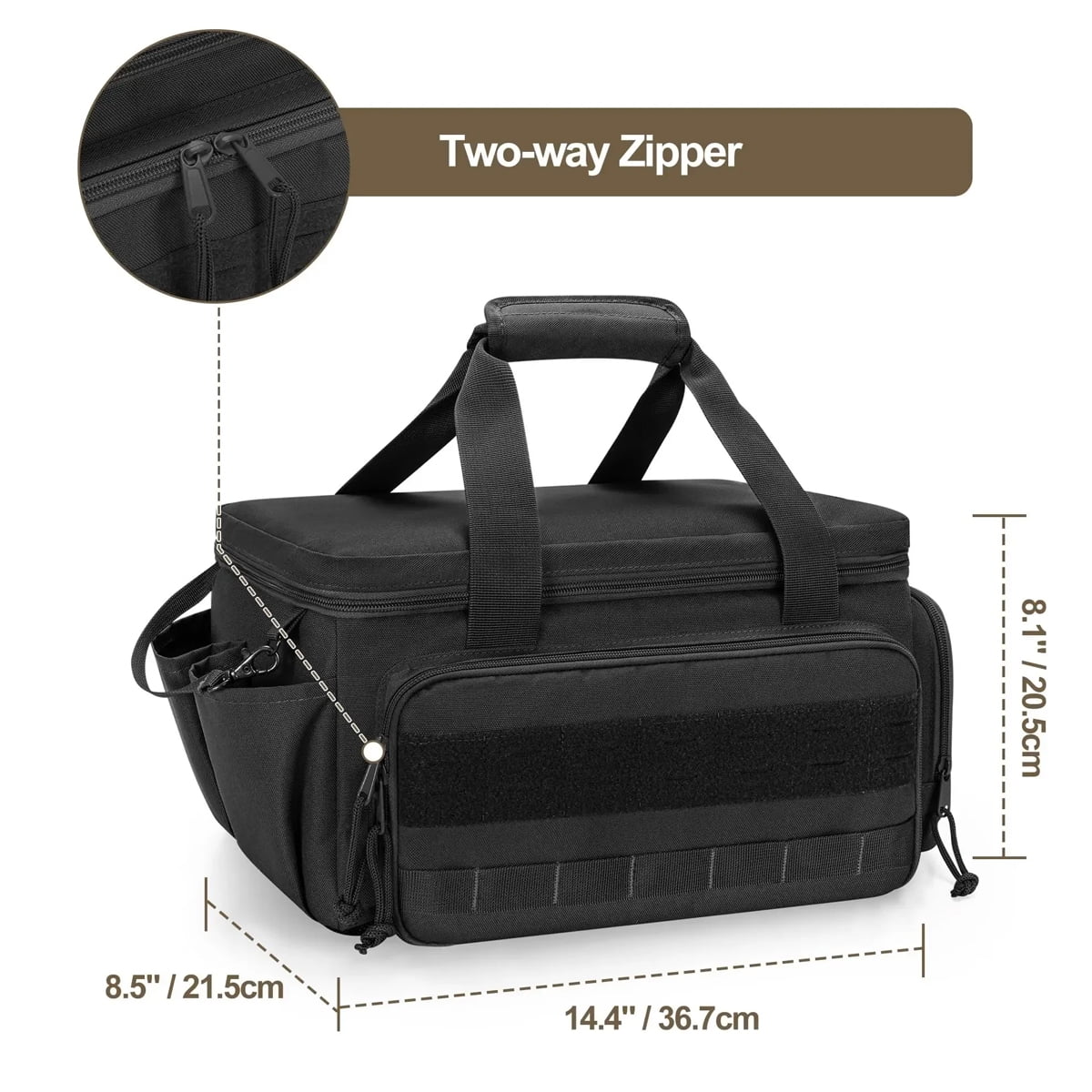 14" Heavy Duty Tactical Tool Bag with Shoulder Strap,Non-Slip Base, Multipurpose Work Organizer