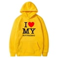 thumbnail image 1 of Penkiiy Sweat à Capuche Unisexe pour Hommes, Imprimé Saint-Valentin, TG Jaune, 1 of 2