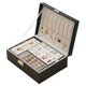 thumbnail image 1 of Joyero de gran capacidad, caja de almacenamiento de joyería negra de doble capa con cerradura para mujer, viaje a casa, 1 of 10
