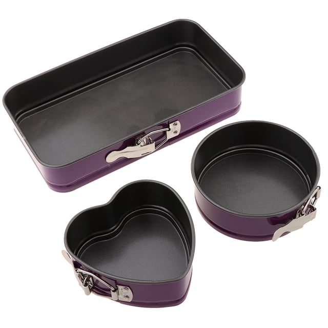 3pcs Springform Pan Set Antiadherente Cake Pan Utensilios Para Hornear Cheesecake Pan Morado Sunnimix Molde de pastel extraíble