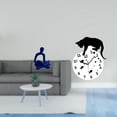 thumbnail image 2 of Reloj de pared con figura de gato pensador abstracto, escultura de resina, decoración para el hogar, reloj colgante de cristal, adecuado para sala de, 2 of 8