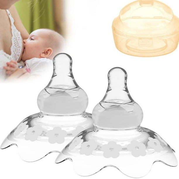 2Pcs Breast Shield Protector Anti Bite Protective Cover With Carrying Case Nursing Mothers Breastfeeding Areola Bump Spiral Comfort And Hygiene