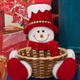 thumbnail image 6 of Santa Claus Snowman Candy Bowl, Christmas Candy Storage Basket, Xmas Rattan Woven Snack Container Dish Holder Serving Tray, for Holiday Table Desk Gift, 6 of 6