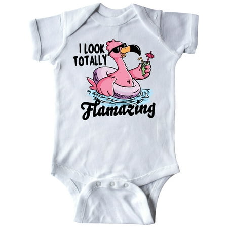 

Inktastic I Look Totally Flamazing with Flamingo in Sunglasses Gift Baby Boy or Baby Girl Bodysuit