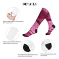 thumbnail image 5 of Lsque Sparkling Pink Toilet Pattern Sport Compression Socks for Men & Women 15-20 mmHg Knee High Nurse Pregnant Running Medical and Travel Athletic, 5 of 6