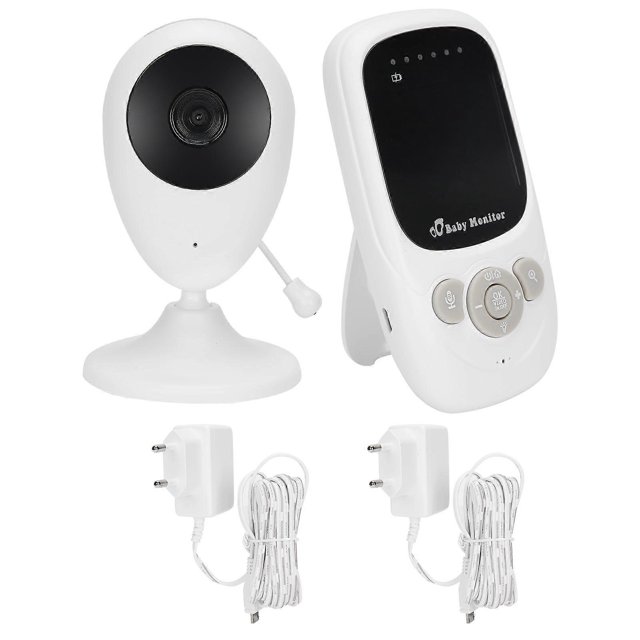 Babyphone sans fil 2,4 GHz, fonction musicale, moniteur de température, vidéo, prise 100-240 V EU