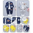 thumbnail image 4 of Baby Boy Clothes Toddler Infant Outfits for Boys 3 Piece Suit Long Sleeve+Jacket+Pants, 4 of 6
