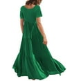 thumbnail image 4 of B91xZ Robes pour Femmes Été Hiver Mode Manches Bouffantes Robe à Volants Tenue de Plage Été Hiver, Vert S, 4 of 5