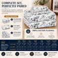 thumbnail image 3 of RUVANTI 100% Cotton Flannel Sheet Set, California King Size, 4 Piece, Double Brushed Ultra Soft, Warm & Cozy, Deep Pocket, All Season Bedding, Christmas Attraction, 3 of 8