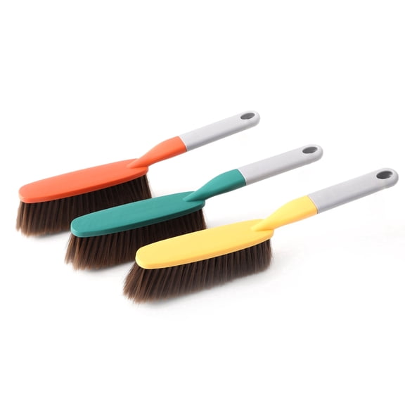 Veinchycot 15" Soft Bristle Hand Broom 3-Pack, Multi-Purpose Dust Cleaning Brush for Crumb, Hair & Small Particles,Multi-Color