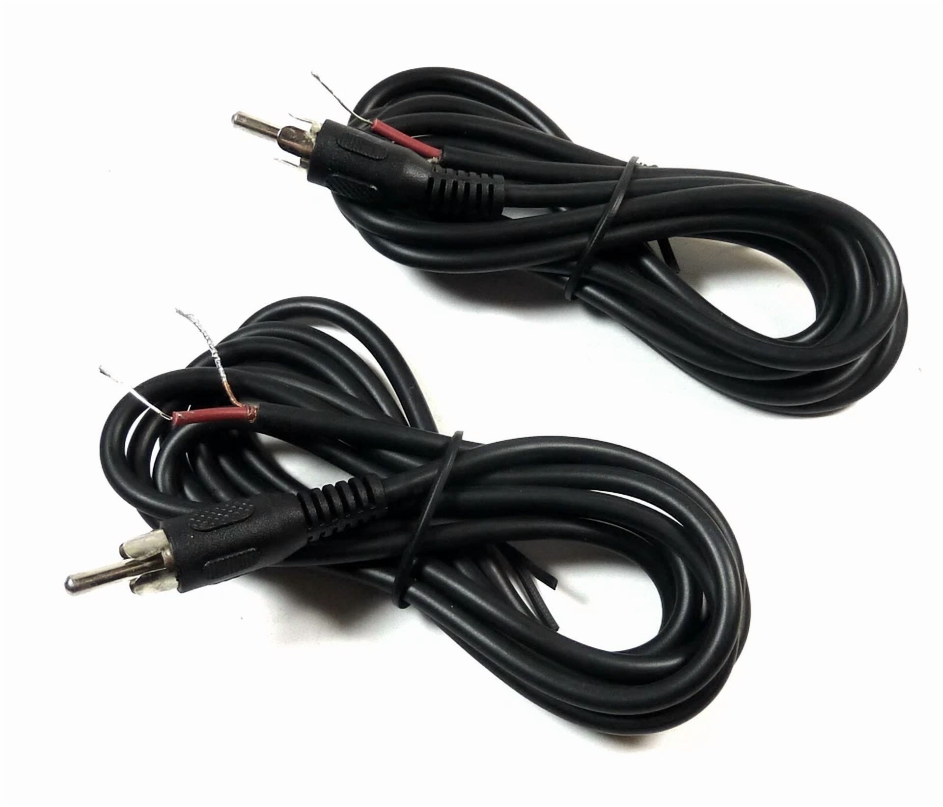 BUTTERFLY- 2X 6-Ft Rca Male Shielded Audio Cable To Bare Wire For Speaker Subwoofer Audio