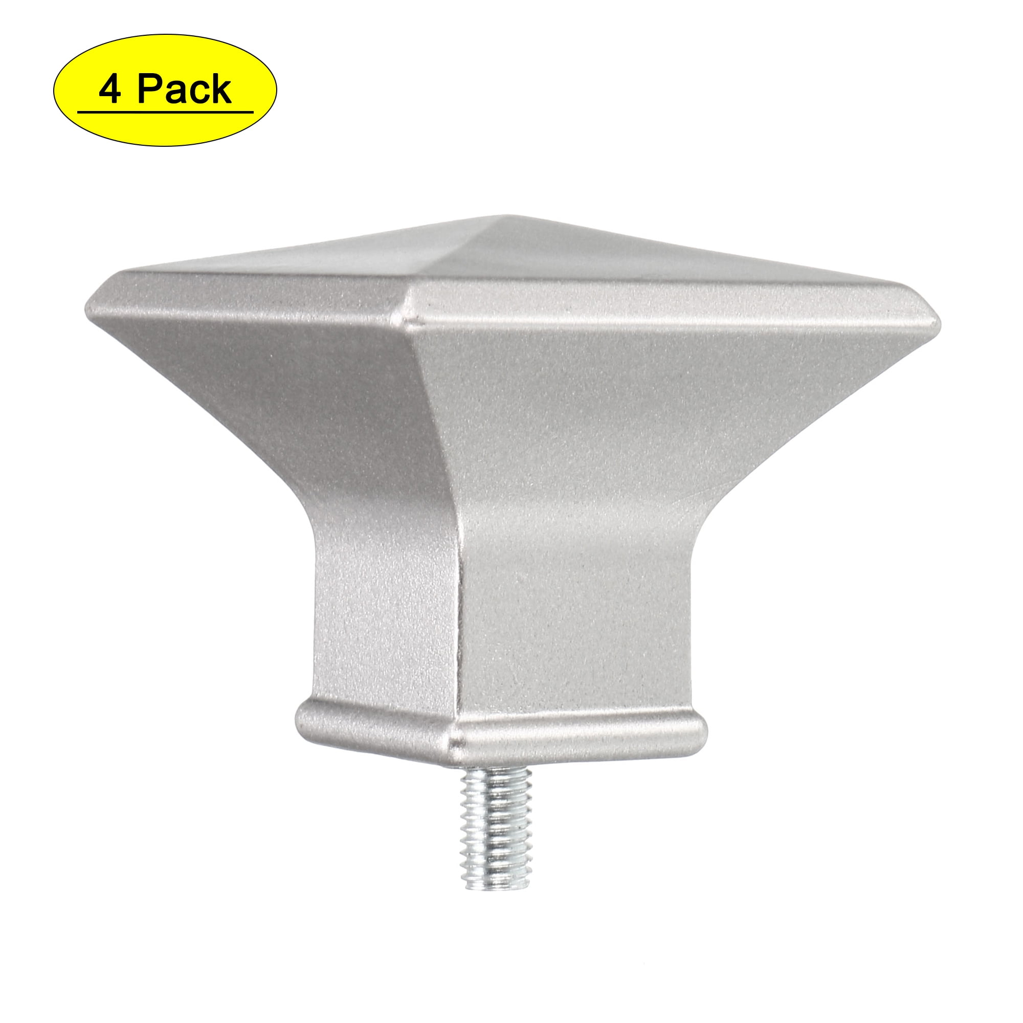 Uxcell 15.8mm Dia Curtain Rod End Plastic Silvery 4Pack