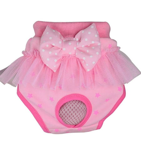 [Maynos] [Physiological Pants] [Washable,Breathable,Reusable,Female] [Dog] [Diaper],[Pink], [L], [11.02"]