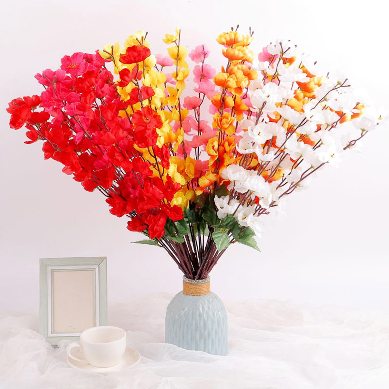 Stiwee New Stuff for Spring Artificial Flower Decor Home Decor Forks Handle Bunch Simulation Flowers Home Decor Living Room Bedroom Stiwee New Stuff for Spring Artificial Flower Decor Home Decor Forks Handle Bunch Simulation Flowers Home Decor Living Room Bedroom