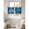 thumbnail image 3 of Blue Truck Sheer Curtains 45 inches Long, Winter Snowman Merry Christmas Tree Plaid Light Filtering Sheer Window Curtains Rod Pocket Voile Drapes for Bedroom Living Room, 2 Panels 52"W x 45"L, 3 of 7