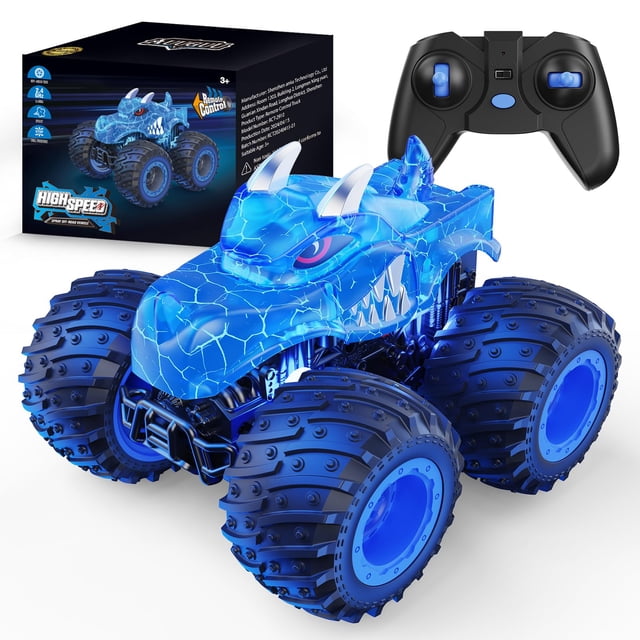 Auto AUUGUU Monster Trucks con control remoto con spray ligero
