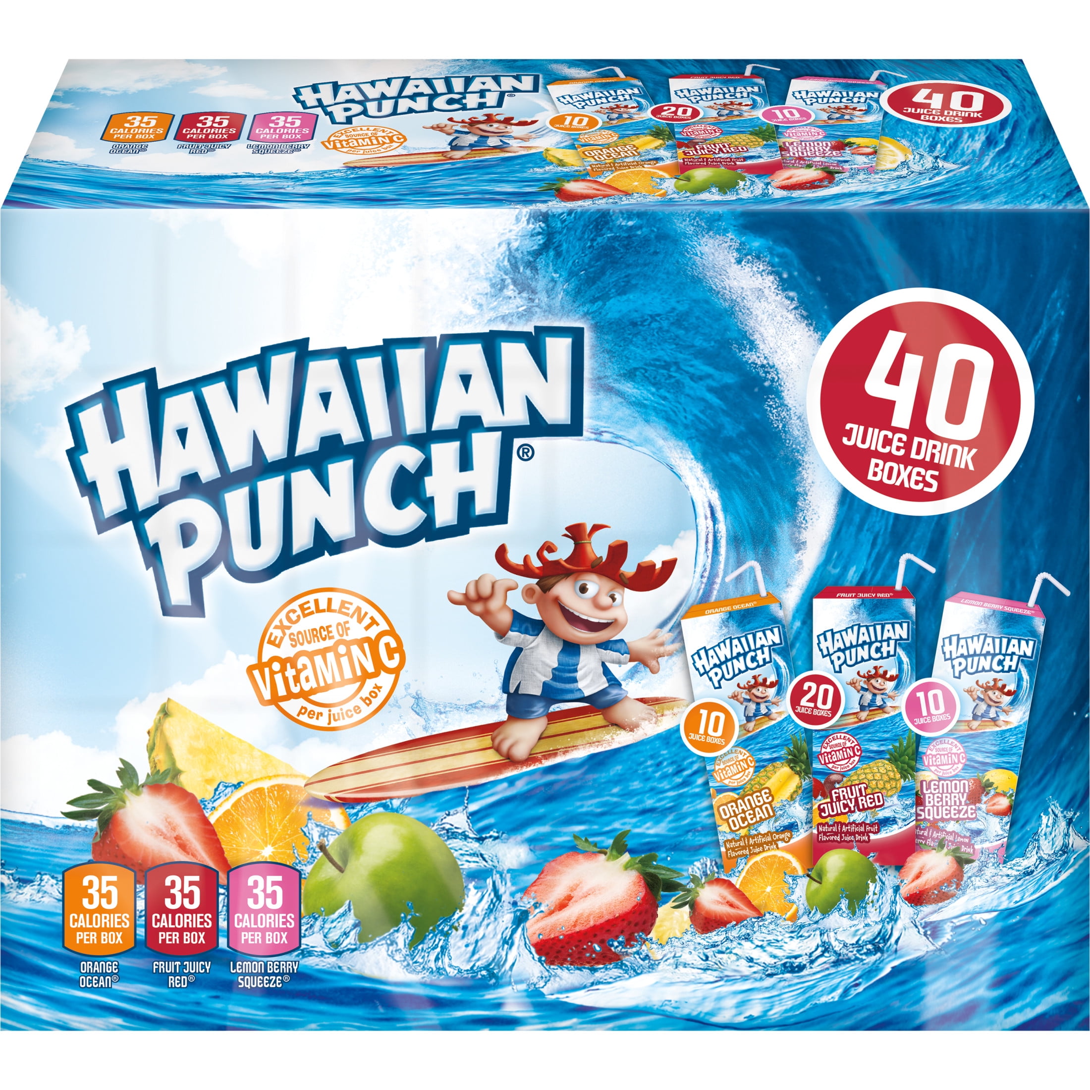 Hawaiian Punch Variety Case Juices, 6.75 Fluid Ounce Box, 40 Count