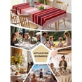 thumbnail image 6 of Red Vertical Striped Tablecloth Rectangle Table Cloth 60x120, Waterproof Tablecloth Outdoor Table Cloth, Farmhouse Minimalist Abstract Lines Washable Table Cover for Kitchen Dinning Party, 6 of 8