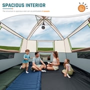 10 Person Family Cabin Tent with Screen Porch Camping Tent for Outdoor Camping Backyard Beige