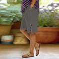 thumbnail image 6 of SwiftWear Women's Plus-Size Cotton Linen Shorts Knee Length Baggy Bermuda Shorts Elastic Waist with Pocket Summer Casual Shorts​, 6 of 8