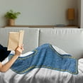 thumbnail image 3 of Letter K Soft Flannel Fleece Blanket, Alphabet Font Denim Style Blue Jean Texture Capitalized Character K Illustration, Cozy Plush for Indoor and Outdoor Use, 70" x 90", Blue Yellow, by Ambesonne, 3 of 5