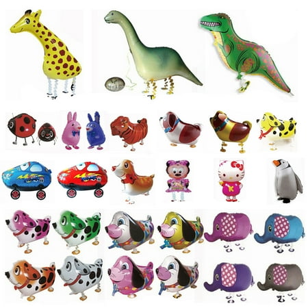 Walking Pet Foil Balloons Dinosaur Cartoon Animal Helium Airwalker Zoo Farm Pets Kids Fun Toys Party Decor