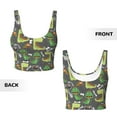 thumbnail image 6 of Uemuo Cartoon Dinosaurs (2) Pattern Women's Sports Bra - High Impact Support, Breathable, and Comfortable Athletic Bra for Running, Yoga, and Workouts, 6 of 9