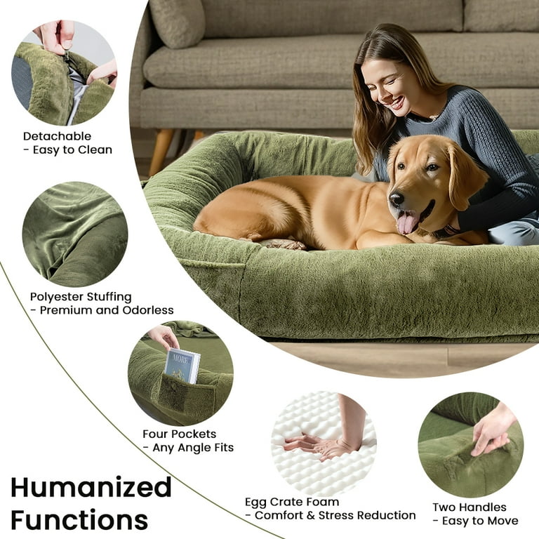 Extra Large Dog Bed, Human Dog Bed for Adult Instead of Foldable - Main Image