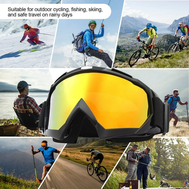 Gafas Ciclismo Antivaho Mascara Esqui Gafas para Invierno Al Aire Libre negro Amarillo Walmart en linea