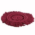 thumbnail image 2 of Posavasos - Posavasos de estilo nórdico para tejer a mano con borla, mantel individual para cocina(rojo), 2 of 8