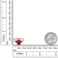 thumbnail image 6 of Gem Stone King 18K Yellow Gold Plated Silver Ring Oval Red Created Ruby and Vivid Pink Moissanite (3.46 Cttw, Size 5), 6 of 6