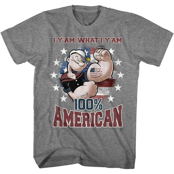 Popeye American Graphite Heather Adult T-Shirt