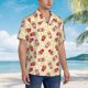 thumbnail image 3 of Balery Cartoon Popcorn Camisas hawaianas de manga corta para hombre, camisas playeras de corte holgado, camisas de vacaciones con botones,Small, 3 of 7