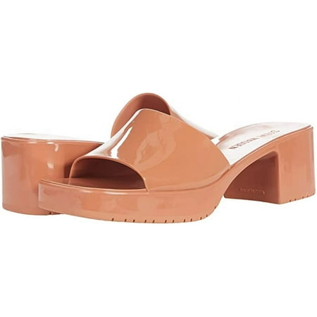 Steve Madden Harlin Camel Open Toe Slide-On Single Strap Heeled Sandal (8.5, Camel)