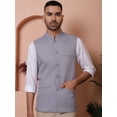 thumbnail image 4 of Maple Clothing Men's Indian Outerwear Vest Nehru Jacket Waistcoat Guest Outfit Festival (Grey, XL), 4 of 7