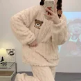 thumbnail image 3 of Winter Flannel Fleece-lined Sleepwear Women‘s Long Sleeve Warm Thickened Pyjamas Home Clothes Explosion Model Jacket tzw, 3 of 6