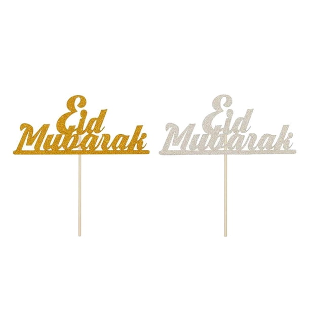 2x adorno para tarta de Eid Mubarak para decoración de de cumpleaños islámica musulmana Iftar Combo 19 BLESIY adorno de torta eid mubarak