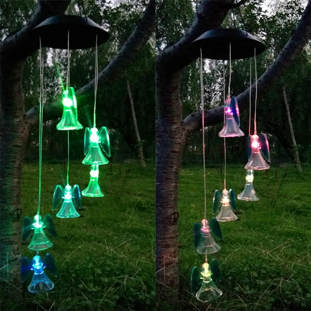 iMeshbean LED ColorChanging Power Solar Wind Chimes Yard Home Garden