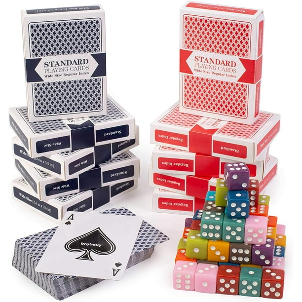 Cards & Dice Party Pack 50 Dice + 12 Decks of Standard Playing Cards