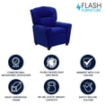 thumbnail image 4 of Contemporary Blue Microfiber Kids Recliner with Cup Holder, 4 of 9
