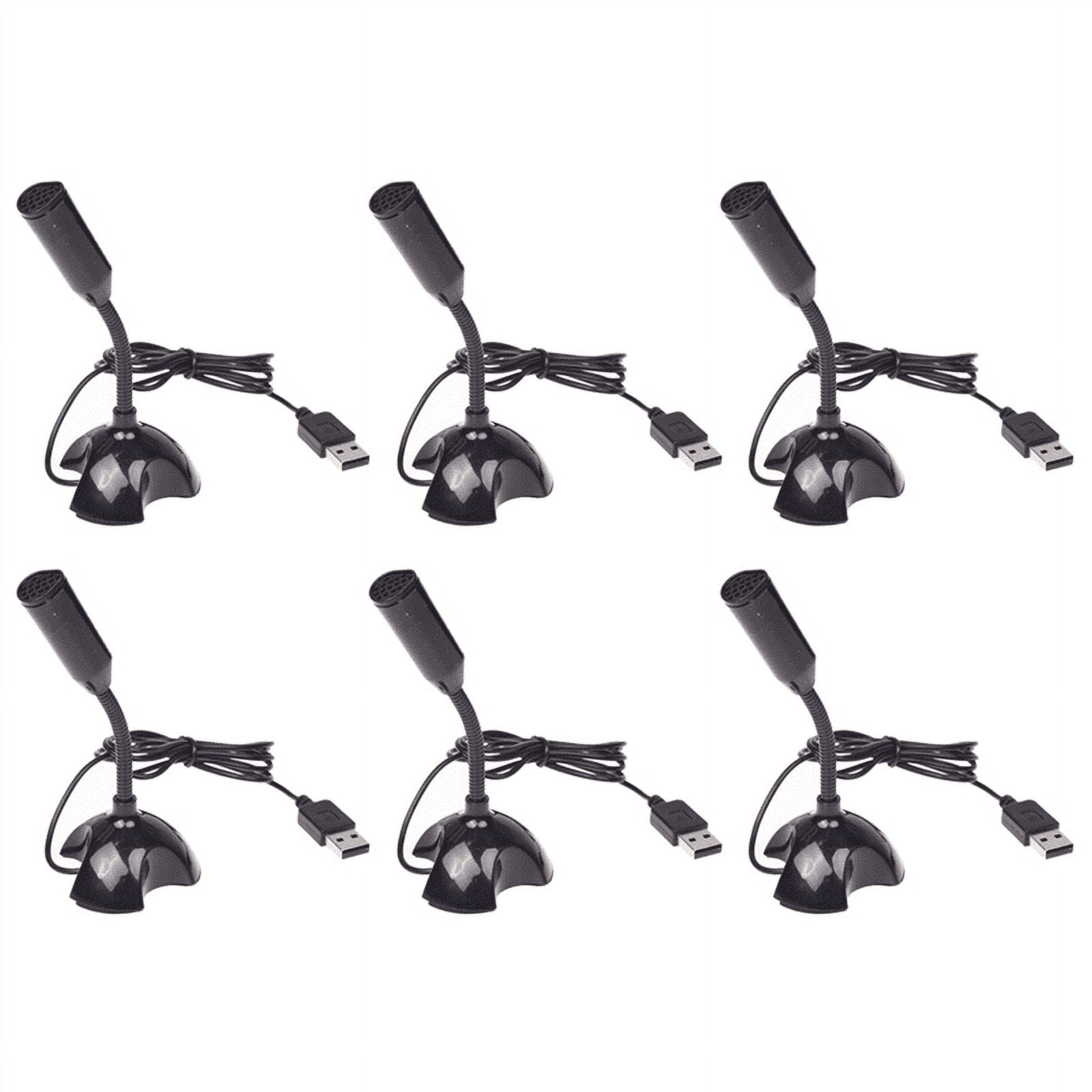6X USB Microphone Web Flexible Noise Canceling Mic for PC Computer Laptop Stand,6 x USB Microphone,Black