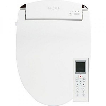 ALPHA JX Elongated Bidet Toilet Seat, White, Endless Warm Water, Rear and Front Wash, LED Light,Quiet Operation, Easy Wireless Remote Control, Low Profile Sittable Lid, 3 Year Warranty