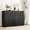Noir (1), variante sur Commode Yiwa pour Chambre, Commode Moderne à 6 Tiroirs pour Chambre, Grand Commode en Bois avec Poignées en Métal pour Entrée, Couloir, Salon