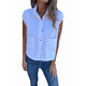 thumbnail image 3 of Camisa de y Algodón para Mujer, Blusa Holgada de Verano con Cuello en V y Corta, Informal, Color XXXL, 3 of 9